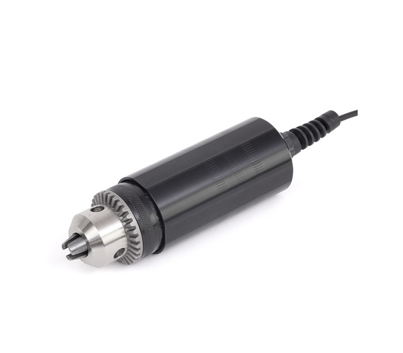 The Series R50 torque sensor is useful for a wide range of torque measurement applications. Aluminum housing contains flat surfaces for mounting to a fixture. Jacobs chuck can accommodate a bit, fixture, or sample as required.
