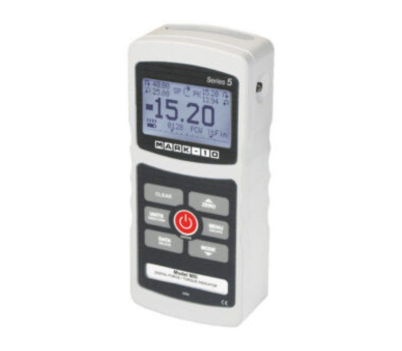 The M5i advanced digital force / torque indicator with a large, backlit graphics LCD display.