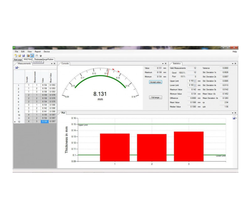 TMG Thickness Gauge Software
